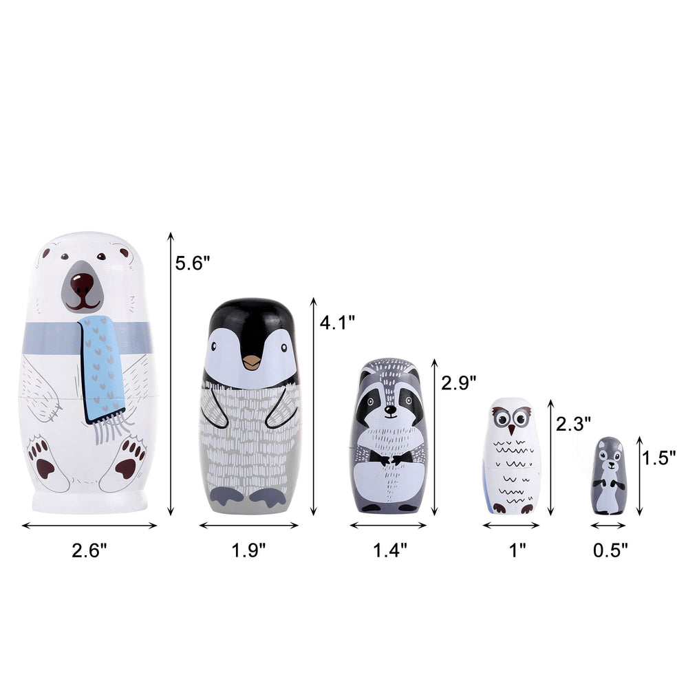 Yoption matryoshka penguin dolls showcasing vivid colors for decorative display
