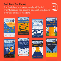 Yoto BrainBots Our Planet with the Player setup showing easy card insertion
