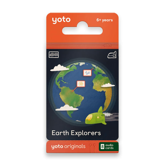 YOTO Earth Explorers 8-audio-cards pack ready for screen-free storytelling.