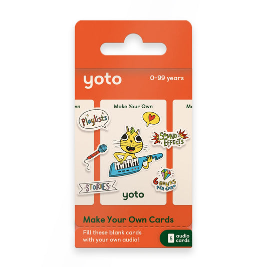 YOTO Make Your Own Cards blank audiobook card for recording memories and stories.
