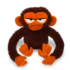 YOTTOY Grumpy Monkey plush, 12-inch cuddle buddy with soft brown fur for cozy moments.