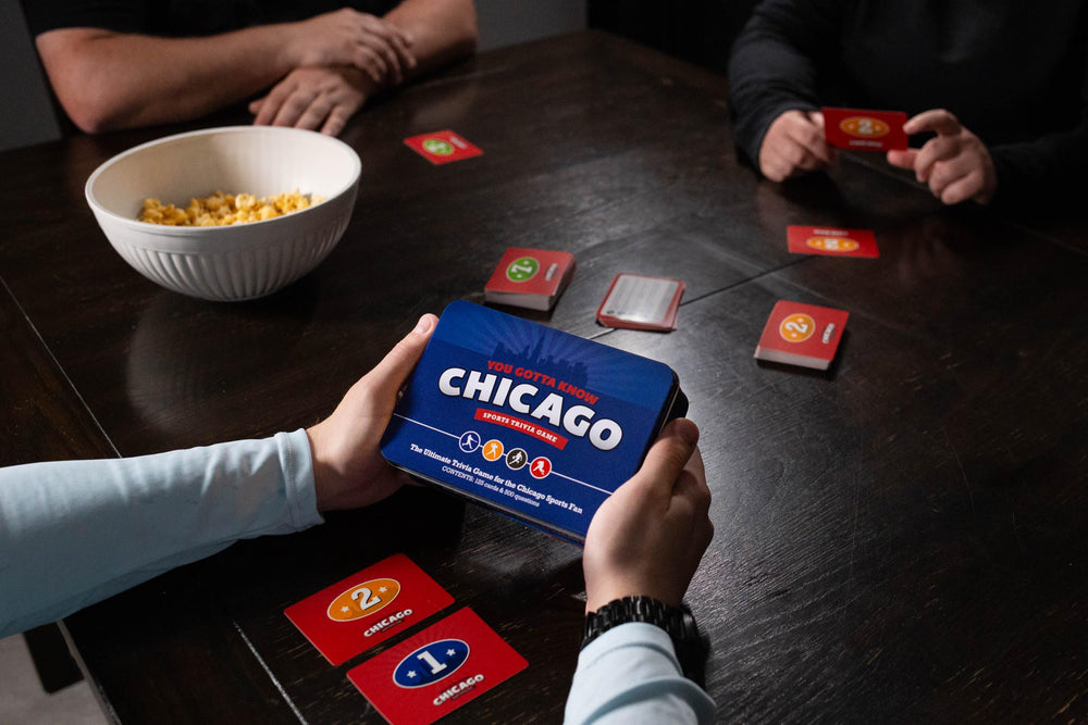 You Gotta Know Chicago game-night setup inspires social play and shared nostalgia.
