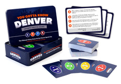 You Gotta Know Denver trivia in a sturdy metal tin for gifting and storage.