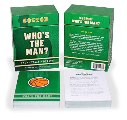 You Gotta Know Who’s The Man? Boston basketball card pack reveals clues for trivia fun.