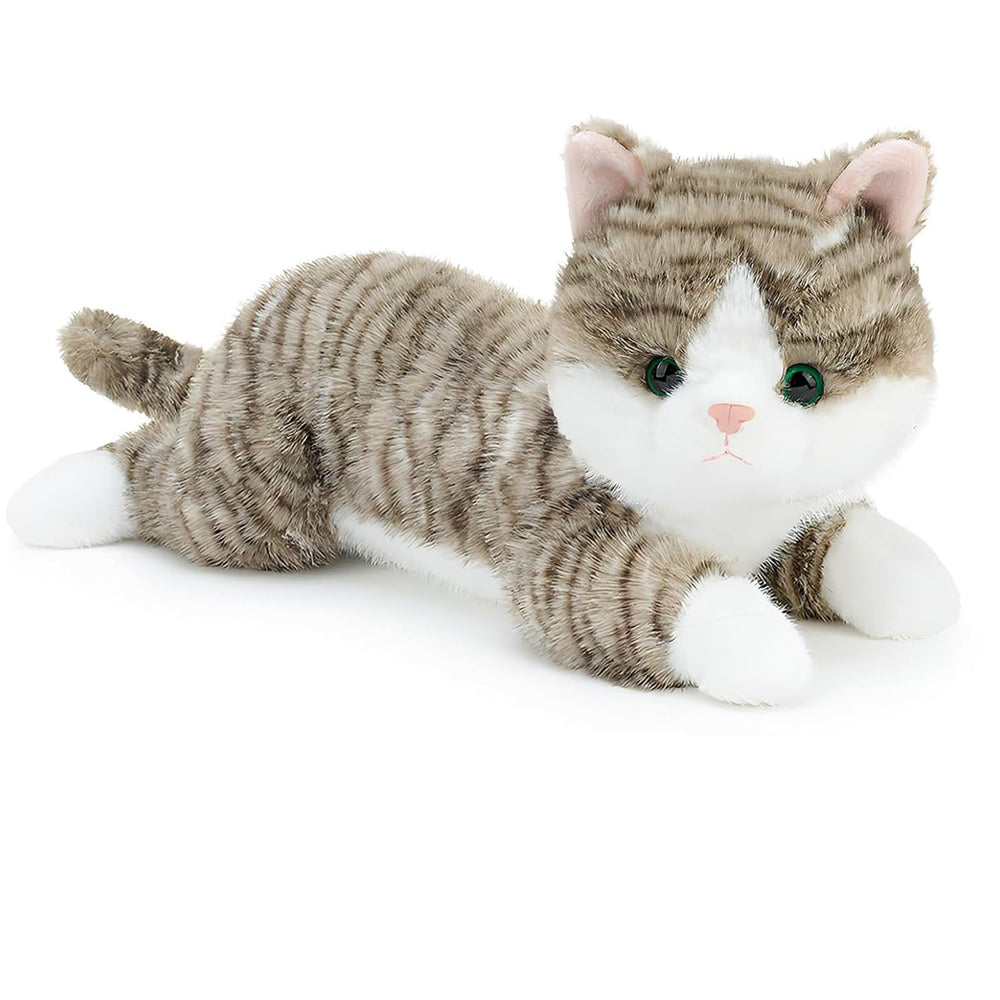YOUBLEK 19 inch weighted cat plush face close-up offering a comforting hug experience.