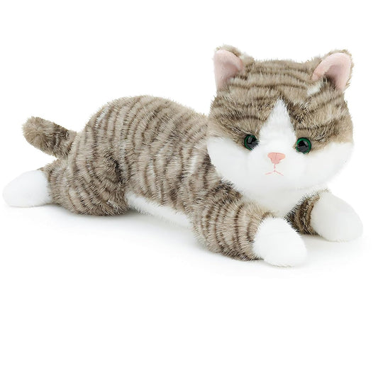 YOUBLEK 19 inch weighted cat plush face close-up offering a comforting hug experience.