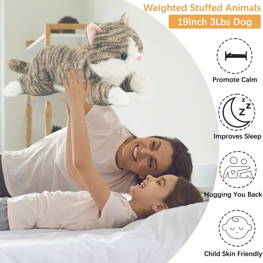 YOUBLEK realistic cat details nose and tail for lifelike comforting presence.