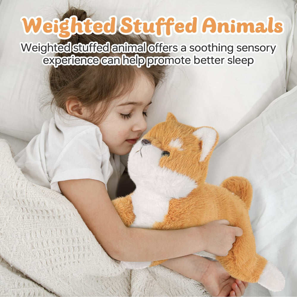 YOUBLEK weighted dog plush with ultra-soft faux fur ideal for snuggling.