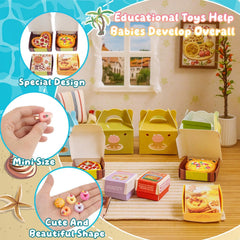 YOUHORYA miniature pizza donuts burgers for kitchen pretend play