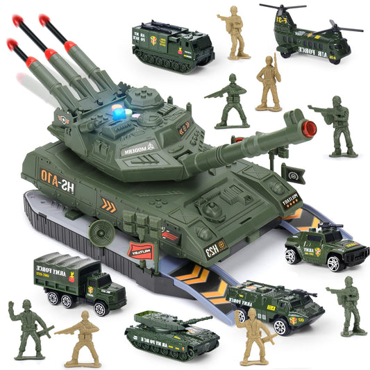 Youlechen army tank set box image highlighting durable construction for imaginative play.