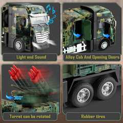 Youlechen army toy features adjustable doors and mirrors for realistic detailing.