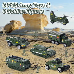 Youlechen 8-pack soldier figures support cooperative play and role-playing scenarios.