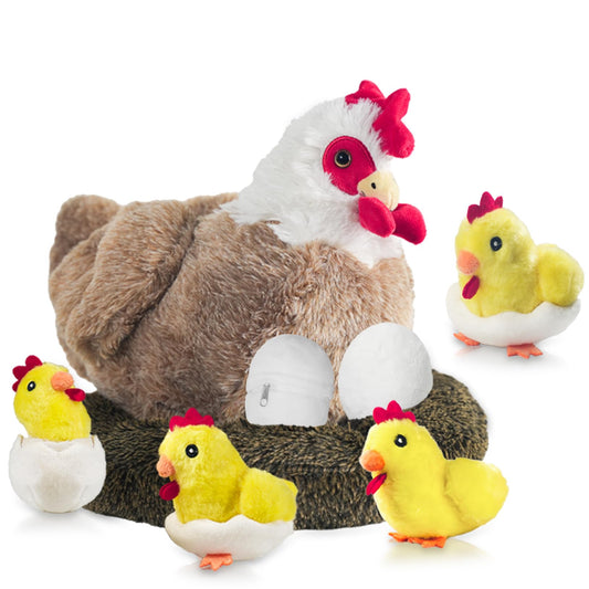 Youthfuljive 9 in 1 hen plush ready for hugs and pretend play.