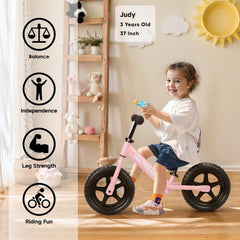Youthkkee balance bike side view highlighting low center of gravity for confidence