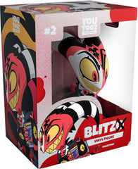 Youtooz Blitzo figure front view for compact display on shelf