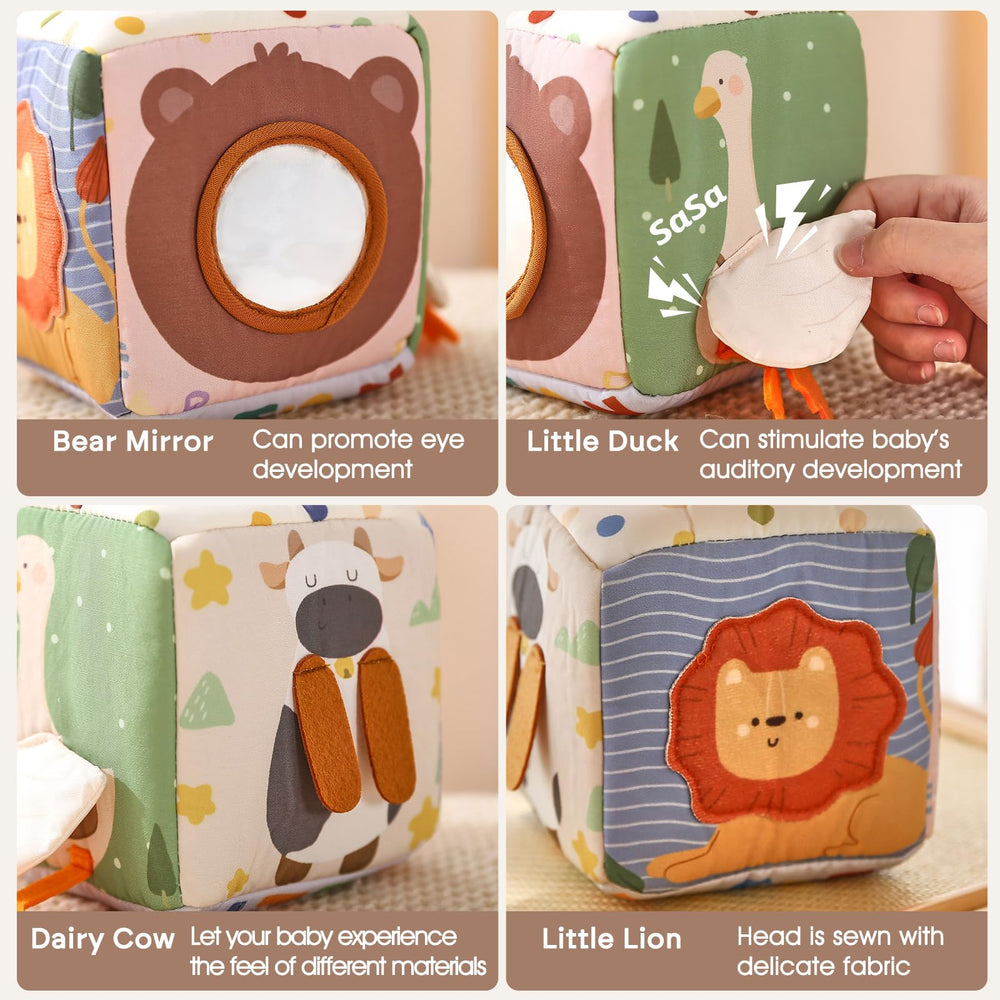 Youuys textured bear hands and tactile lion stimulate touch based learning.