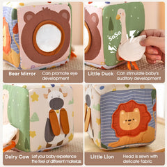 Youuys textured bear hands and tactile lion stimulate touch based learning.
