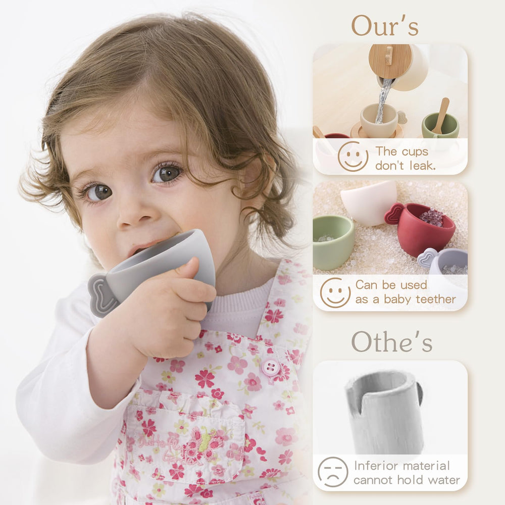 Youuys wooden tea party set spoons for small-hand use