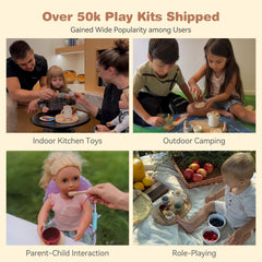 Youuys wooden tea party set tray for organized playtime