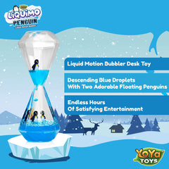 YoYa Toys Liquimo Penguin wheels spin for soothing visual flow.