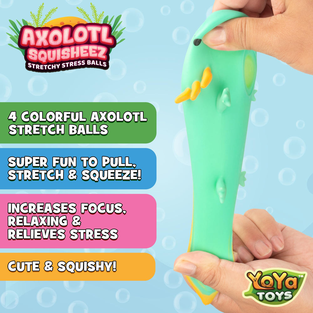 YoYa Toys Squisheez Axolotl green squishy for imagination and focus