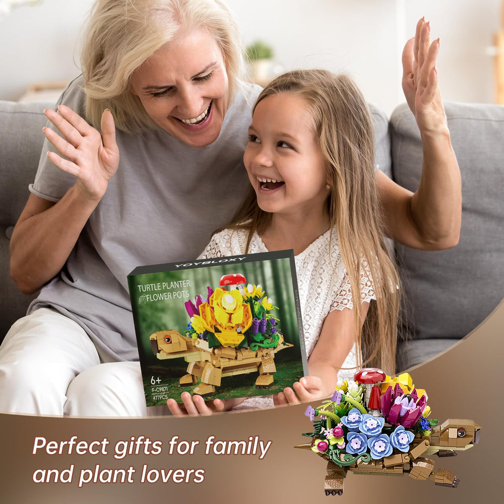 YOYBLOXY decorative planter with succulents, mushrooms, and flowers adds color to any room.