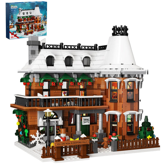 YOYBLOXY It's A Wonderful Life House with LED light adds cozy ambiance to your holiday display.