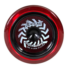 YOYO FACTORY Arrow Red Cap in-hand view demonstrates beginner-friendly tug responsiveness