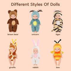 YOYOExment brown bear outfit mini doll encourages gentle caregiving play
