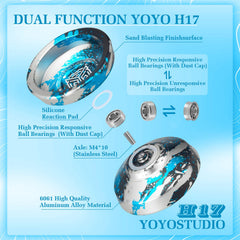 YOYOSTUDIO H17 aluminum 6061 construction for durability and smooth spins