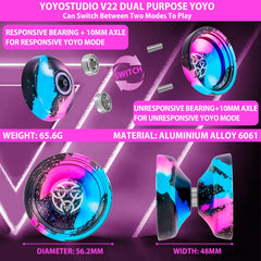 YOYOSTUDIO V22 includes extra strings and gloves for better grip