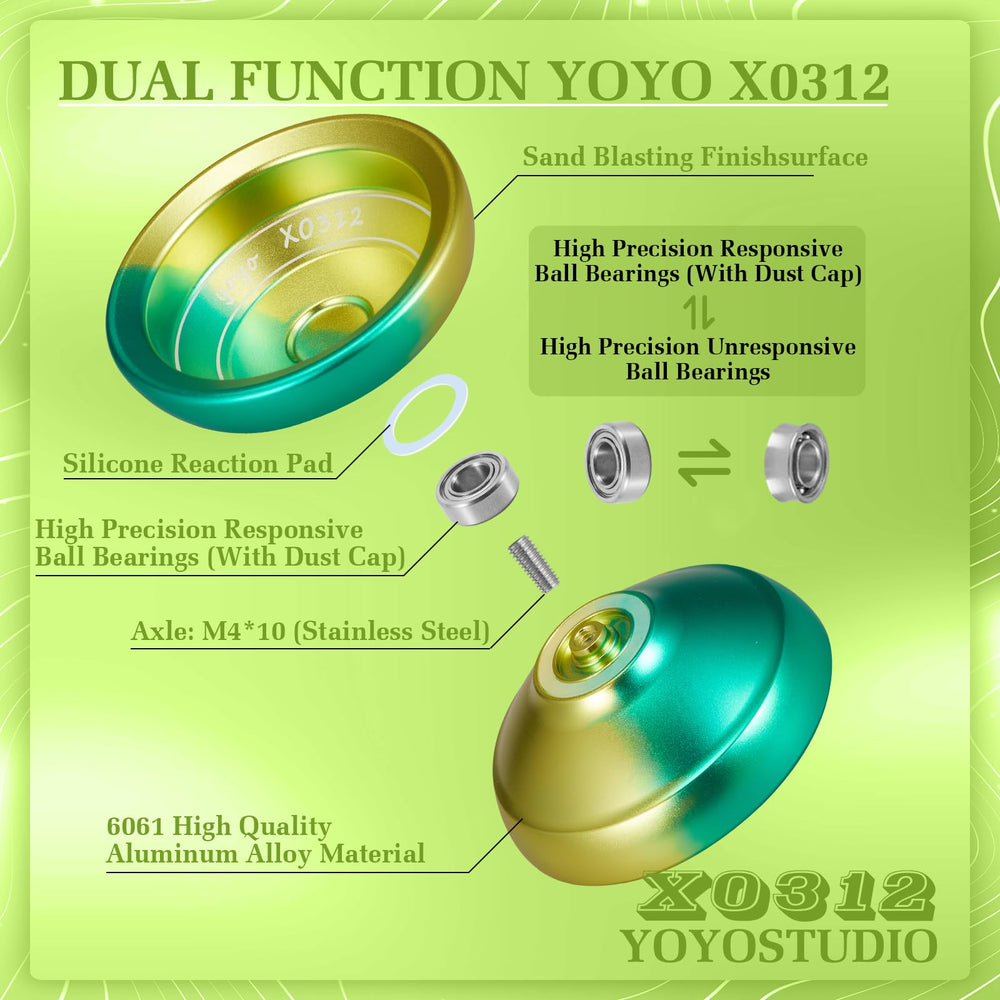 YOYOSTUDIO X0312 fingerspin-hole demonstrates extended spins during practice.