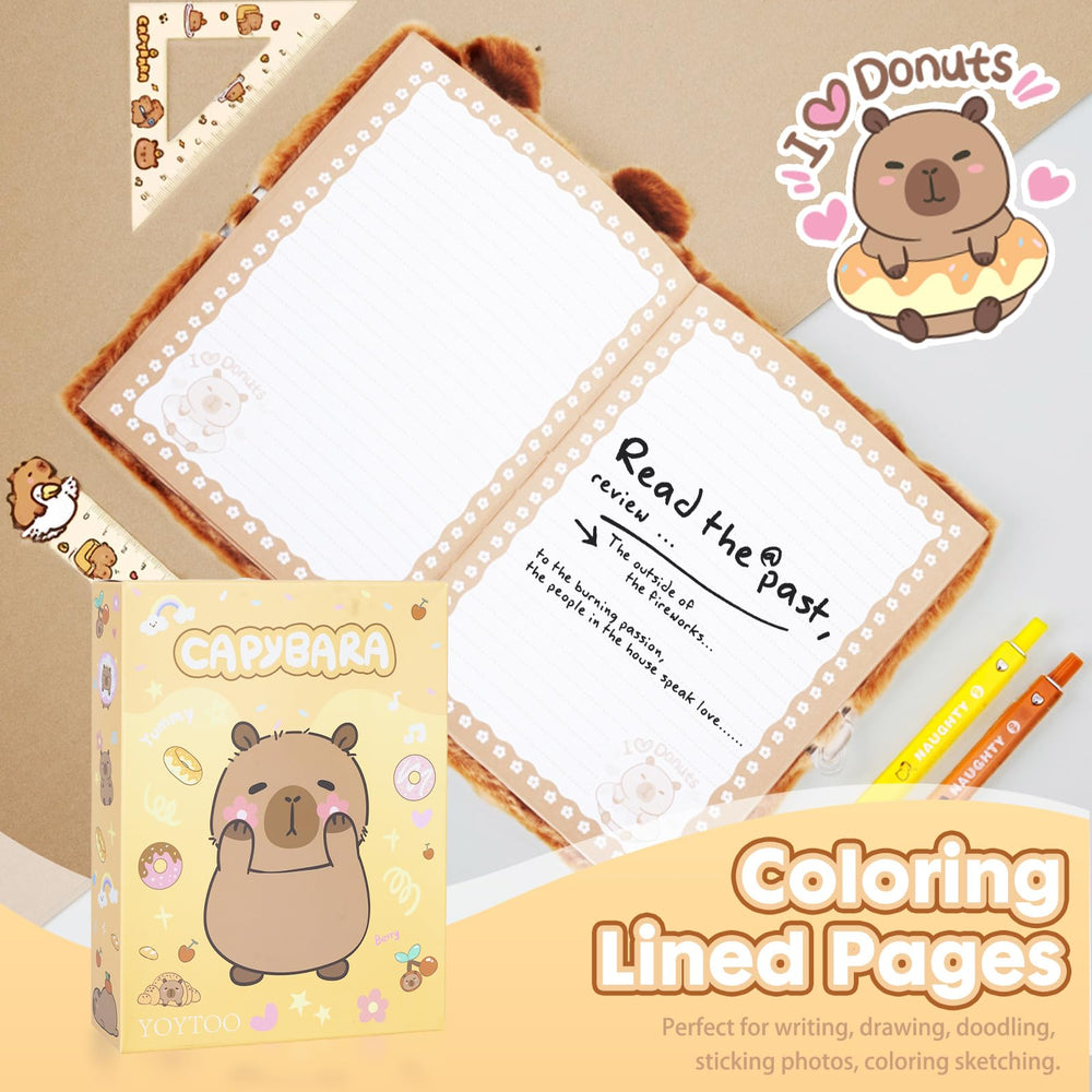 YOYTOO Capybara Diary pink heart-shaped lock adds privacy and memory keeping.