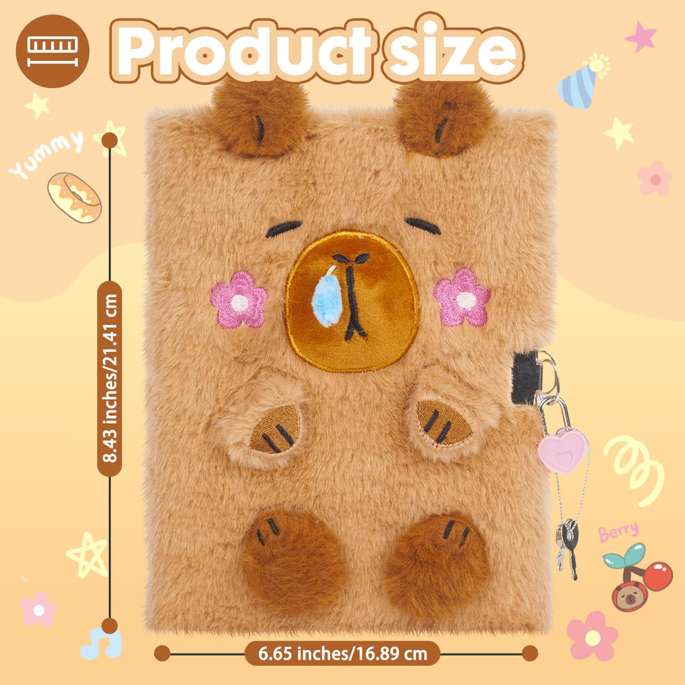 YOYTOO Capybara Diary soft plush cover provides kid-friendly comfort.