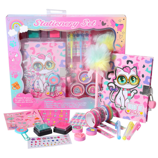 YOYTOO cat diary with lock—secure journal for kids to write secrets and memories.