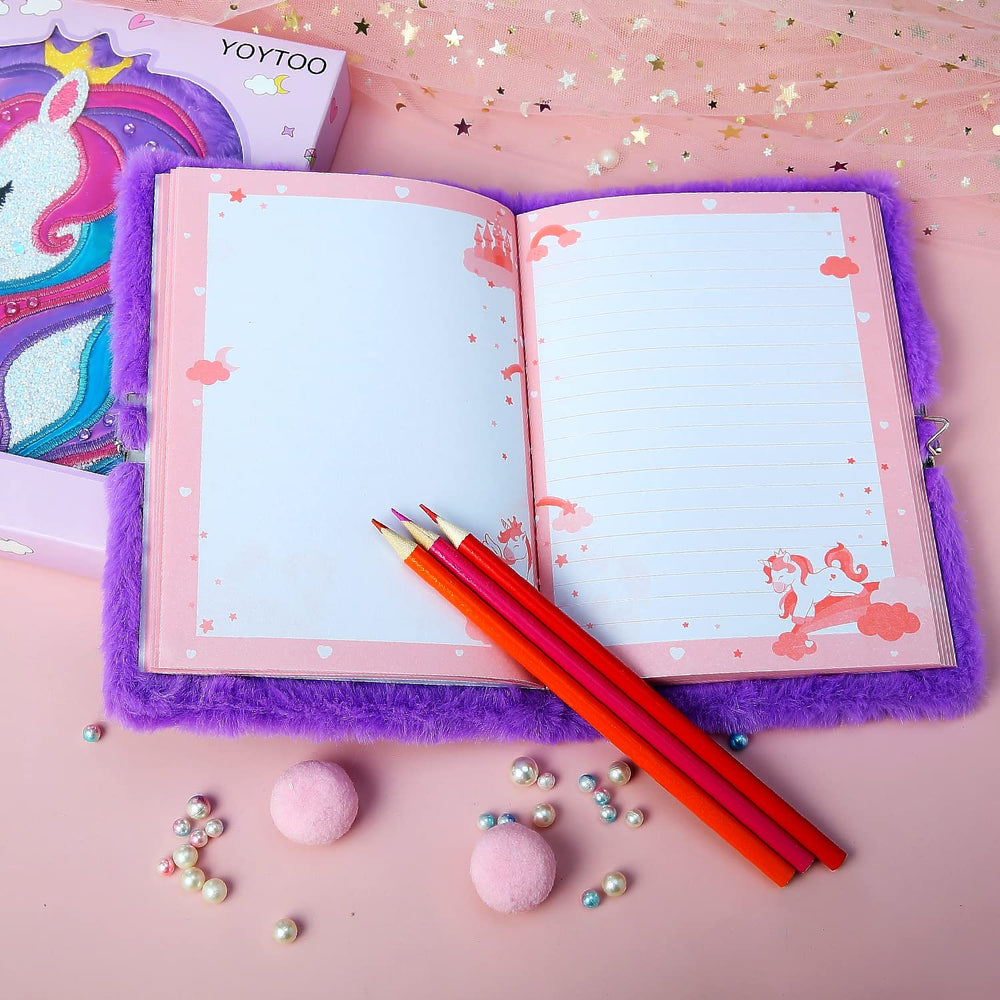 YOYTOO Unicorn Diary 160 pages support writing, doodling, and memory keeping.