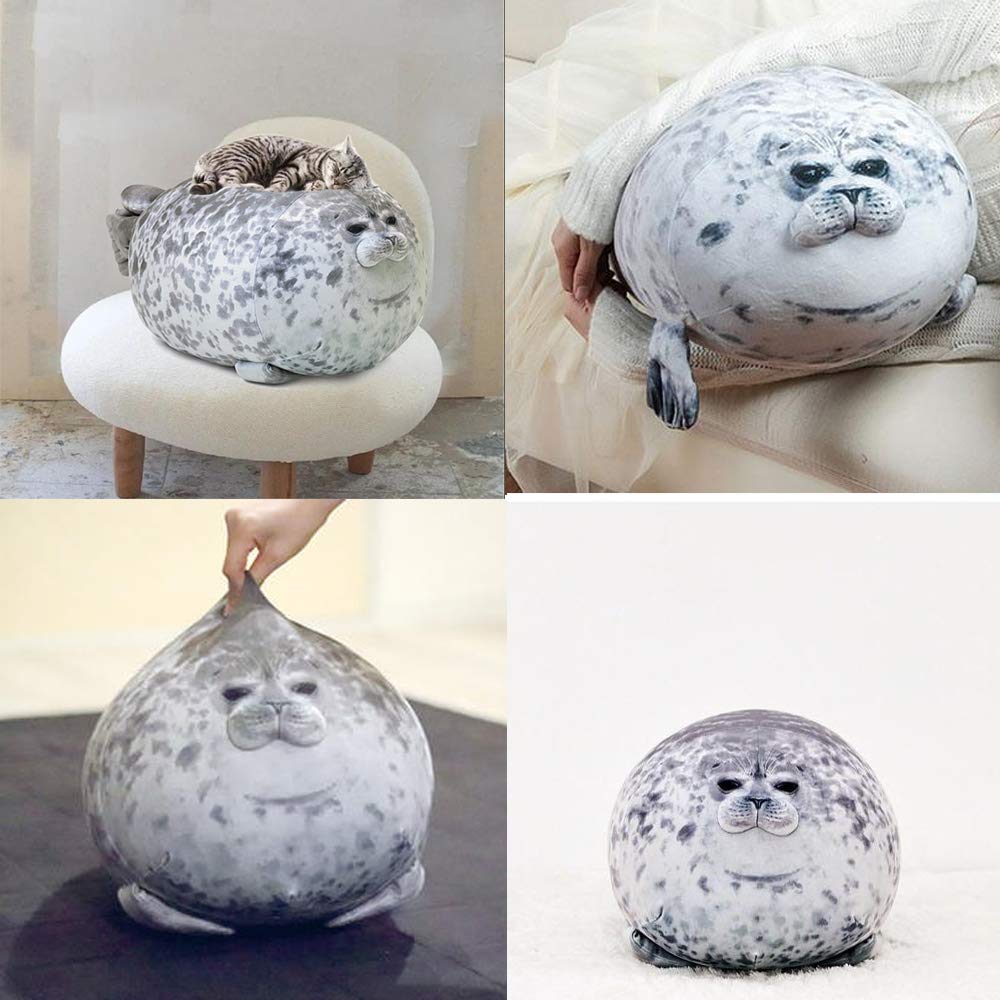 YOZATIA Chubby Blob Seal Pillow close-up on cotton fill for plush support and shape