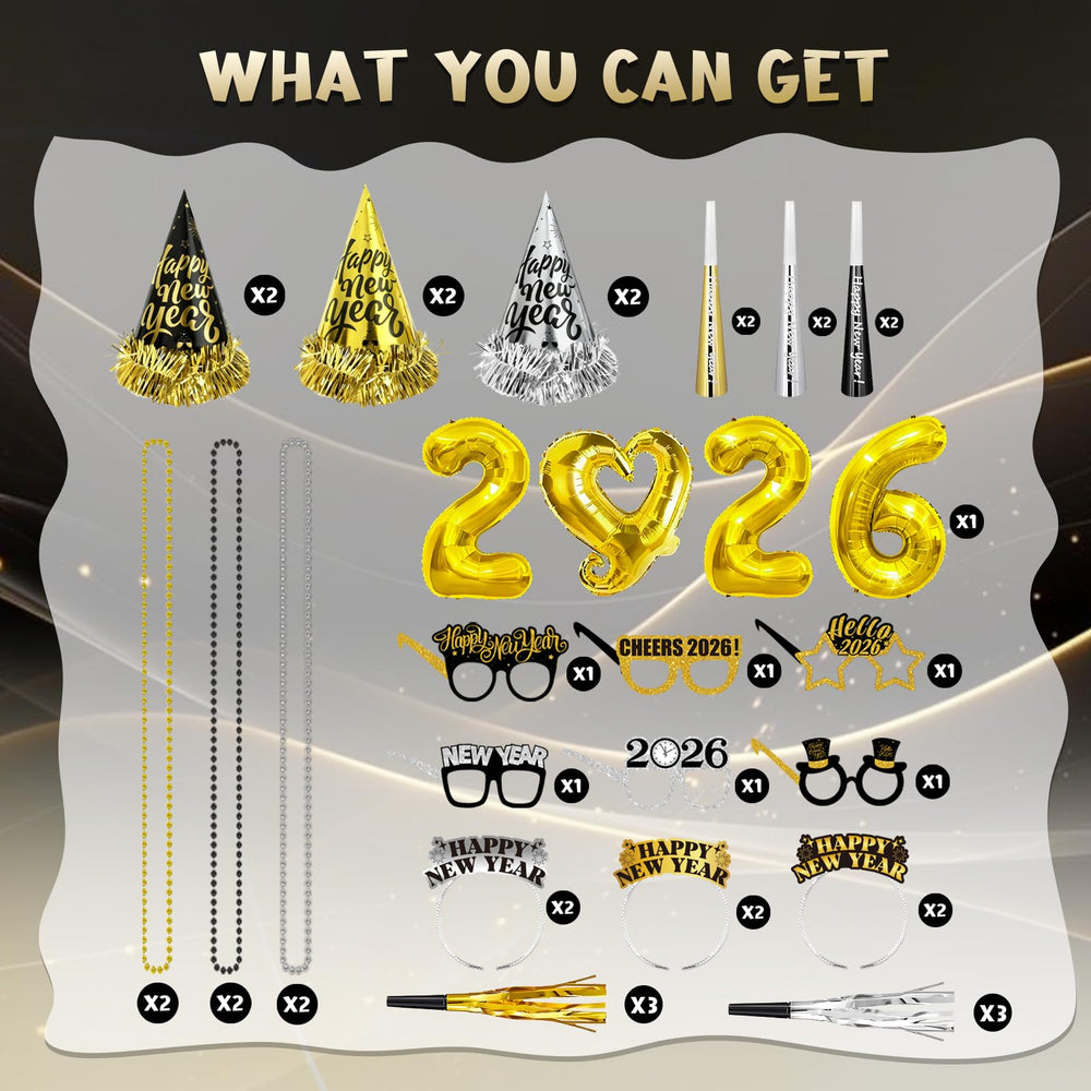 YQUQWN novelty glasses showcase six styles for playful, shareable party selfies.