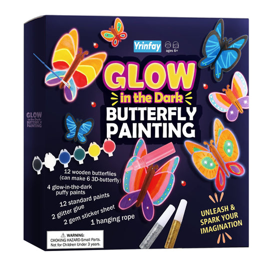 Yrinfay glow butterflies kit contents ready for imaginative kid crafts.