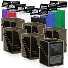 YSCare six-pack deck boxes with sleeves, ideal MTG and sports card storage