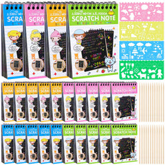 YSCare rainbow scratch notebooks 24 pack for kids boosts creativity in class