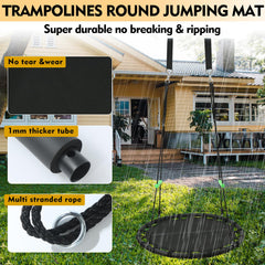 Close-up of YSEJOMP saucer swing handles for secure grip during swinging