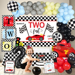 YSHMFEUX checkered flag table decor creates dynamic party vibe