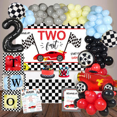 YSHMFEUX two-fast birthday backdrop for vibrant party photos