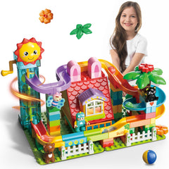 Ysityum marble run blocks enable imaginative play and creative STEM exploration.