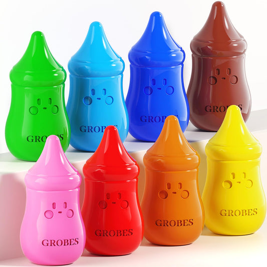 YSNYSN 8-color baby crayons pack shown with vivid hues for safe toddler drawing