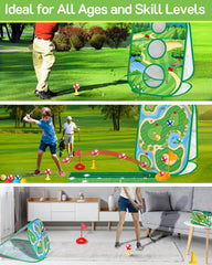 YSZZYSM 3-sided golf chipping net provides varied targets for accuracy drills.