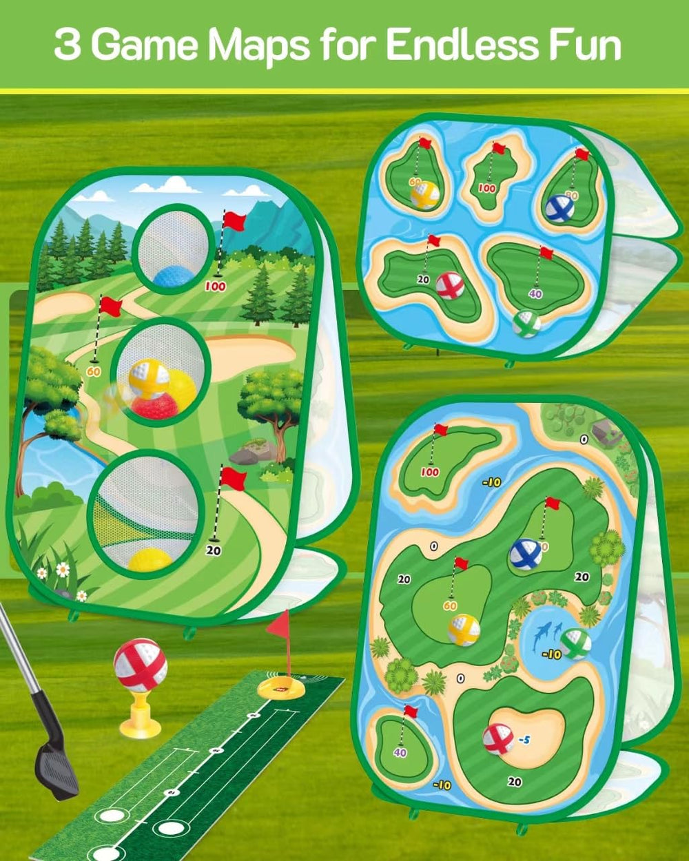 YSZZYSM golf base and flags support stable play and visual targets.