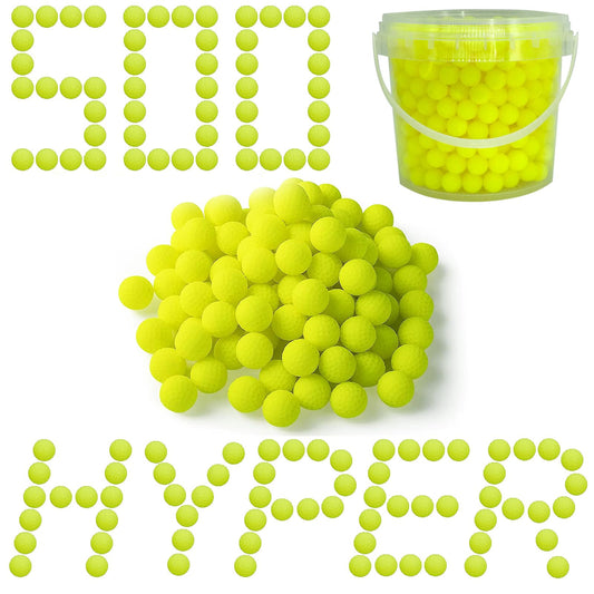 YTSWELE Nerf Hyper 500-round refill pack in a sturdy bucket, ready for action.