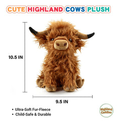 Yytoyshop Highland Cows plush pillow in 10.8 inch size for portable comfort
